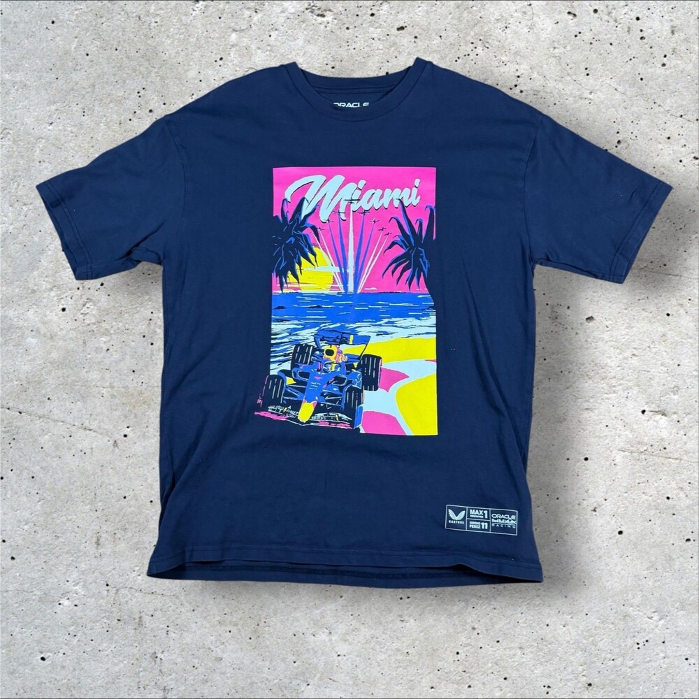 Castore Oracle Red Bull Racing F1 Miami Grand Prix 2024 Tee Shirt Men's Medium